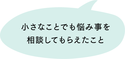 小さなことでも悩み事を相談してもらえたこと