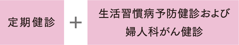 定期健診＋生活数看病予防健診および婦人科がん健診